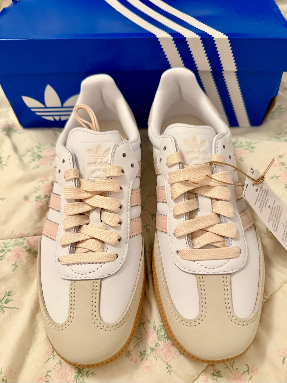 NIB* ADIDAS Samba size 8 OG Cloud white wonder Quartz Gum WITH BOX